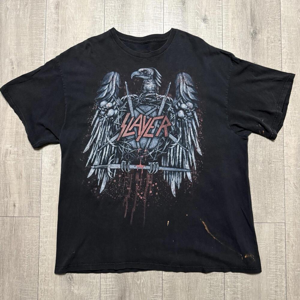Vintage Slayer Eagle Logo Painted Blood Delta Tag T-Shirt  Fits XL men